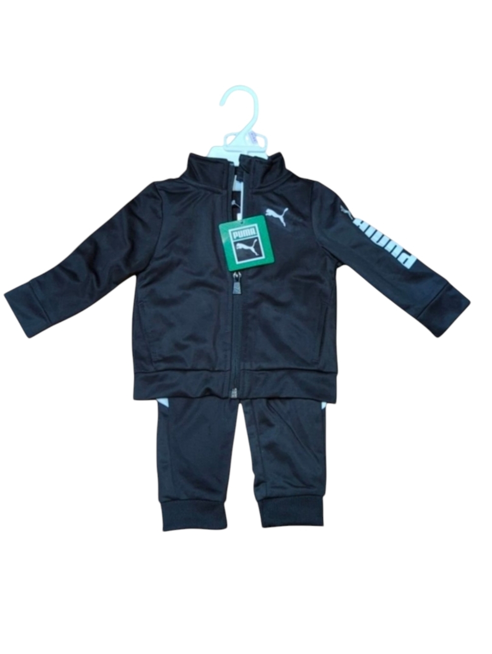 Puma 2 Piece Black & White Baby Track Suit 6-9 Months - Picture 1 of 7